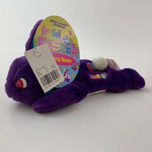 Vintage 1998 Lisa Frank Hop Diggity Spring Beans Purple Bunny Rabbit Plush W/Tag